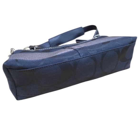 👛 Vintage COACH Signature Black Canvas Leather Mini Shoulder Hobo Handbag 11096 - Picture 3 of 6